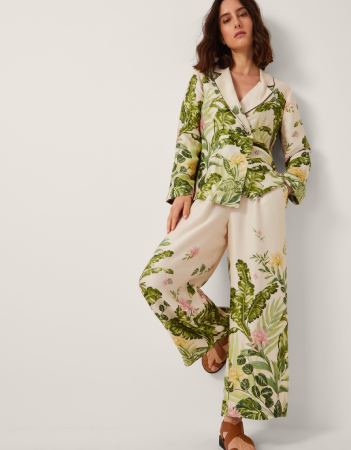 Monsoon Fleur Floral Print Shacket Cream