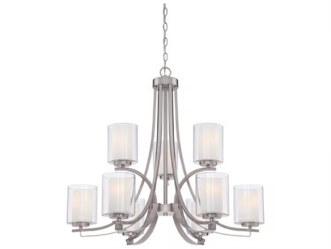 Luxe Decor Glass Cylinder Linear Chandelier