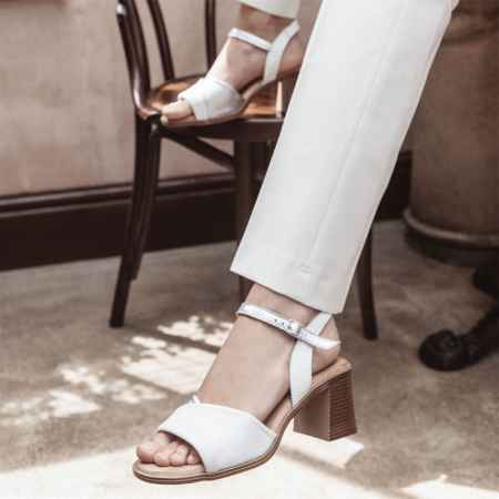 moda in pelle Lanie White - Silver Leather