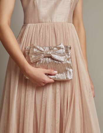 Monsoon Mila Metallic Plisse Bow Bag